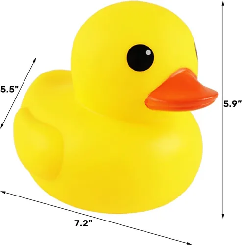 Vista 5 de CICITOYWO Patos de goma amarillos, juguetes de baño grandes para preescolar, tina flotante, patos chirriantes, regalo para baby shower, bebés, niños
