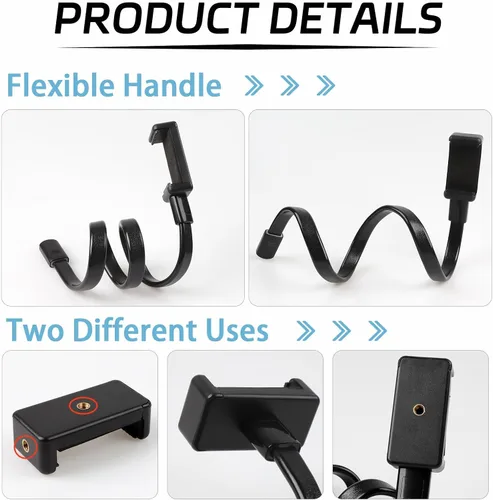 Vista 5 de Soporte de teléfono para cochecito portátil, flexible, soporte para teléfono celular, soporte ajustable de cuello de cisne para teléfono, soporte