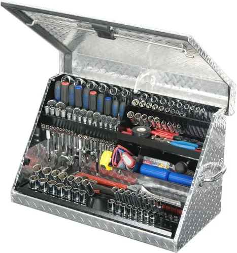 Vista 4 de Montezuma ME300AL - Caja de herramientas triángulo portátil de 30 pulgadas - Diseño de varios niveles - Construcción de aluminio Brite resistente