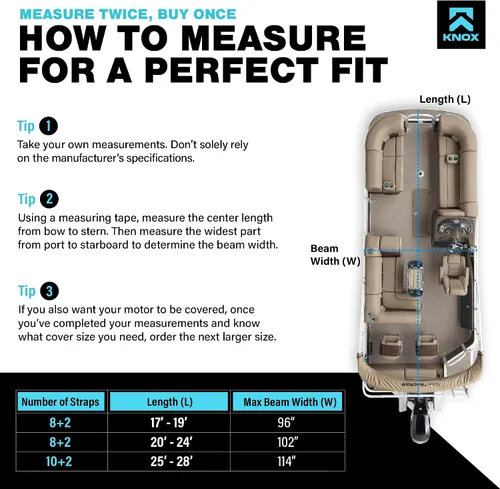 Vista 5 de KNOX Cubierta impermeable para lancha pontón de 3ª generación, resistente al agua, de grado marino, 600 denier, poliéster remolcable – Incluye bolsa