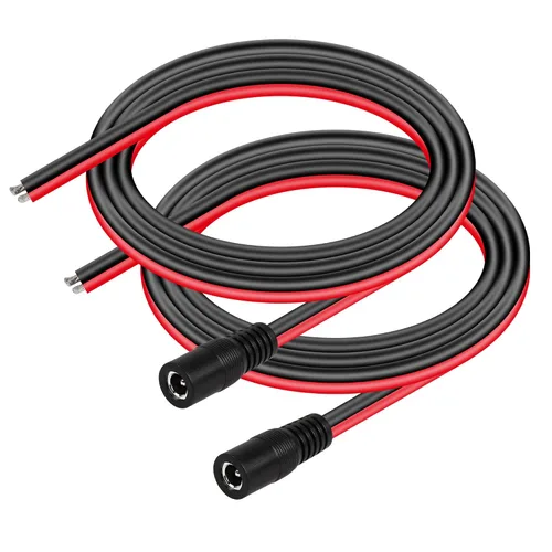 Vista 8 de CERRXIAN DC5521 Cable de alimentación de 1.0 ft, 1 pie, 14 AWG 0.217 in x 0.083 in CC hembra de cable desnudo, cable de alimentación de extremo 1.0