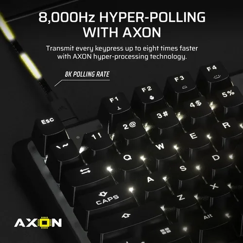 Vista 6 de Corsair K70 PRO TKL RGB Teclado mecánico con cable para juegos sin llave Efecto Hall pre-lubricado MGX Hyperdrive interruptores ajustables, SOCD