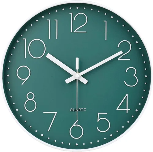 Vista 22 de jomparis Reloj de pared negro de 10 pulgadas, funciona con pilas, reloj de pared silencioso y sin tictac, reloj clásico para el hogar, oficina