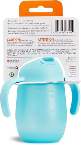 Vista 9 de Munchkin Simple Clean Trainer Vaso Entrenador Sippy Cup con Asas, 6+ Meses, 7 Onzas, Azul/Verde