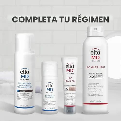 Vista 9 de EltaMD UV Physical Tinted 100% Mineral Face Sunscreen, SPF 40 and 41 Formulated with Antioxidants, 100% Mineral Actives, Transparent Zinc Oxide