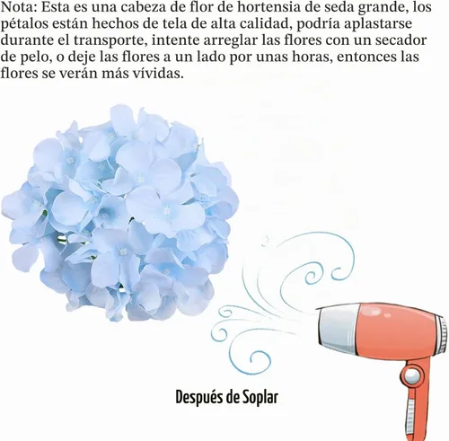 Vista 7 de FagusHome 30 piezas de cabezas de hortensias artificiales de seda, cabezas y tallos de hortensias artificiales para decoración del hogar y boda Azul