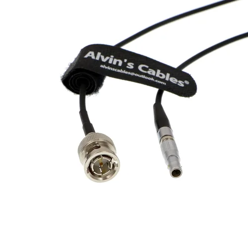 Vista 2 de Alvin's Cables Cable adaptador de código de tiempo para cable rojo Epic Scarlet BNC macho a 00B 4 pines macho Nor1438