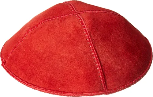 Vista 2 de Gorra judía de Yarmulke MAGA - Judíos para Trump Make America Great Again Gorras - Yarmulkes para hombresniños - Gorra Kipot de ante rojo POTUS