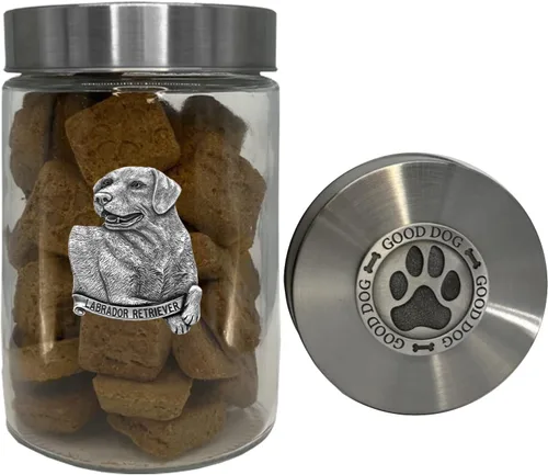 Vista 34 de Heritage Pewter Basset Hound Good Dog Treat Jar – Tarro de golosinas de 34 onzas con tapa hermética a rosca Regalo para propietarios de Basset