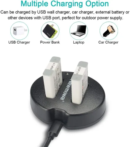 Vista 2 de Newmowa Cargador rápido USB dual para Canon NB-13L PowerShot G7X/G9X/SX Series Compatible con Canon PowerShot G5X, G7X, G7 X Mark II, G9X, G9 X