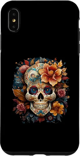 Vista 7 de iPhone 14 Floral Mexican Skull Day of the Dead Dia De Muertos Funda Mujer