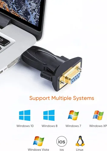 Vista 5 de CableCreation Adaptador USB a RS232 con chip PL2303, convertidor USB a DB9 serie hembra compatible con Windows 10, 8.1, 8, 7, Vista, XP, Linux y Mac