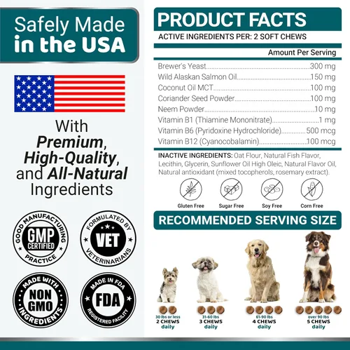 Vista 9 de Prevención de pulgas y garrapatas masticables para perros - 240 masticables