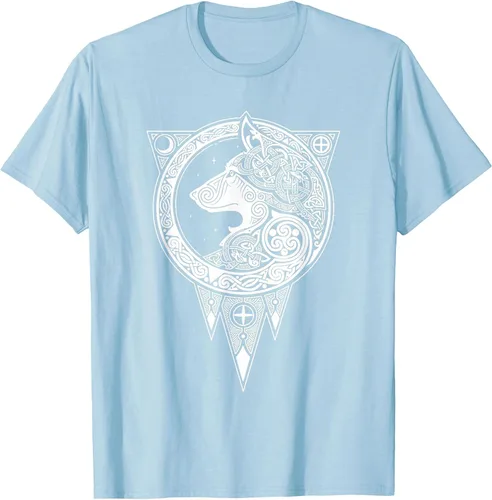 Vista 14 de Viking Fenris Wolf - Camiseta de mitología nórdica con símbolo de Fenrir Asphalt Grey