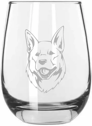 Vista 529 de Shar Pei (chino) - Vaso de vino sin tallo grabado para perro, 15.25 onzas
