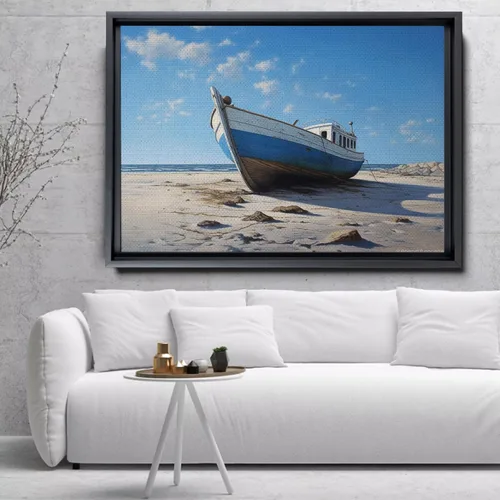Vista 2 de Tranquil Coastal Escape, Beach Canvas Wall Art for Living Room Décor