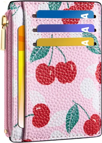 Vista 12 de Tipmile Tarjetero compacto para tarjetas de crédito con ventana de identificación para mujer, delgada y minimalista, bolsillo frontal, cartera