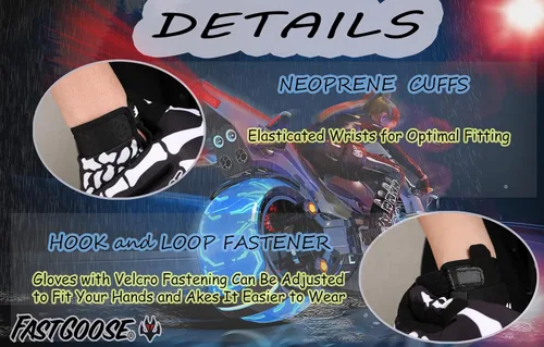 Vista 3 de Guantes de motocicleta con diseño esqueleto para hombres y mujeres, guante transpirable para ciclismo, guante todoterreno para ATV MTB Motocross