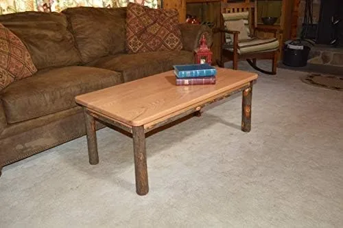 Vista 2 de A&L Furniture Amish - Mesa de centro de madera maciza de nogal, acabado natural Natural Finish