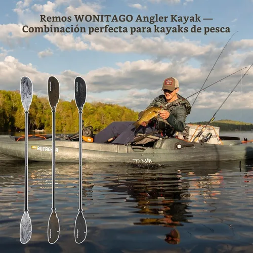 Vista 6 de Angler Kayak Paddle Adjustable Fishing Kayak Oar with Paddle Leash