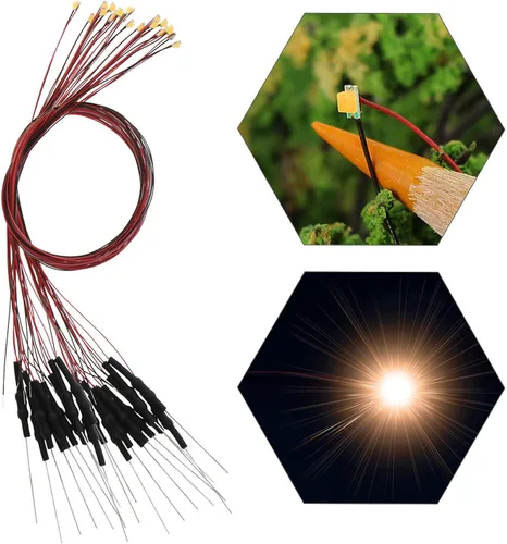 Vista 10 de L0603B 20pcs pre-cableado SMD LED 0603 Bule Diodo emisor de luz 12V Micro Litz Cable Cable Longitud 7.8 pulgadas (7.9 in) para DIY Manual