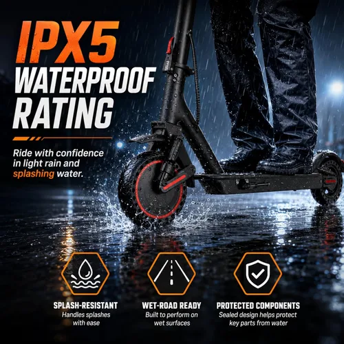 Vista 8 de Scooter eléctrico adulto 19Mph/22Mph E-Scooter ligero de largo alcance Rojo