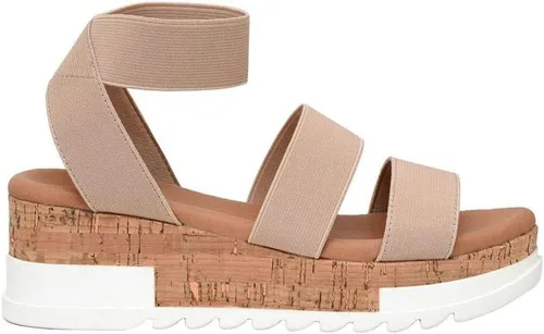 Vista 2 de CUSHIONAIRE Sandalia de cuña de corcho Naomi para mujer + anchos disponibles, Negro