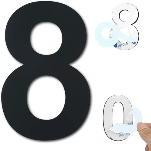 Vista 37 de Números de casa autoadhesivos – Números de puerta de acero inoxidable de 6 pulgadas para exteriores – Número de casa grande y moderno, número