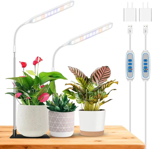 Vista 9 de Wolezek Luces de Crecimiento para Plantas de Interior, Luz de Crecimiento de Plantas de 52 LEDs de Espectro Completo con Base, Lámpara