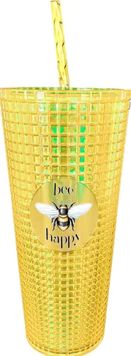 Vista 23 de Spoontiques Vaso de diamante festivo, 20 onzas - Vaso texturizado con pajita, aislamiento de doble pared, sin BPA - Una historia de Navidad