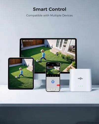 Vista 8 de Hiseeu Cámaras de seguridad inalámbricas para exteriores, WiFi Pro 5G/2.4G Cámaras para seguridad del hogar, energía solar, detección de movimiento