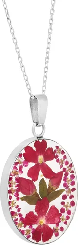 Vista 2 de Tienda Essentials Collar con colgante de flor prensada de plata de ley y oro sobre plata esterlina
