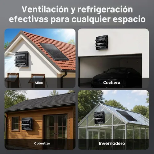 Vista 6 de GROWNEER Ventilador de Escape con Energía Solar, Panel Solar de 30W+Ventiladores Solares de Alta Velocidad de 12 pulgadas con Adaptador