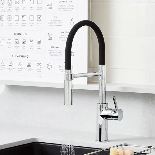 Vista 4 de BLANCO 402447 CATRIS Flexo Semi-Pro Pull-Down Grifo De Cocina De Arco Alto 1.5 GPM - Cromo