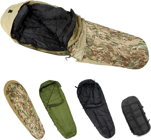 Vista 10 de MT Sistema de sacos de dormir modulares militares del ejército, múltiples capas con cubierta Bivy para todas las estaciones, bosque/multicámara