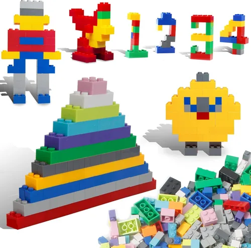 Vista 15 de PicassoTiles Juego de 200 piezas de bloques de construcción de ladrillos de construcción grandes, juego de ladrillos STEM, juego de aprendizaje