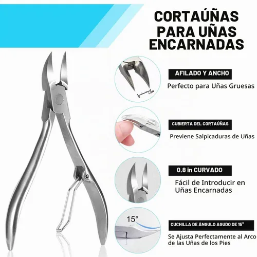 Vista 3 de Kit de eliminación de uñas encarnadas mejorado 2026, tratamiento de uñas encarnadas, corrector de uñas encarnadas de acero inoxidable, herramienta