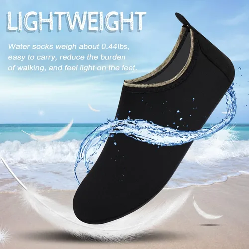 Vista 4 de ANLUKE - Zapatos de agua de secado rápido para mujeres y hombres, estilo calcetines, sensación de pies descalzos, ideales para yoga, playa, natación