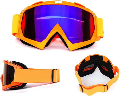Vista 2 de ATV Ciclismo Motocicleta Gafas de Moto Bendable Anti-Reflexión Esponja Acolchado Gafas de esquí KG9 Lente teñida de naranja