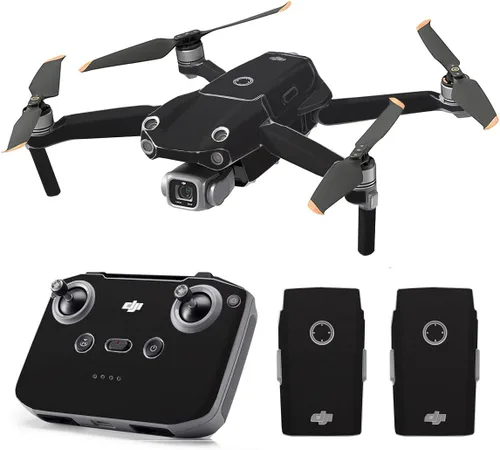 Vista 37 de SopiGuard Skin for DJI Mavic Air 2s Juego completo de calcomanías de vinilo de precisión + controlador + 3 fundas de batería (3M negro carbón)
