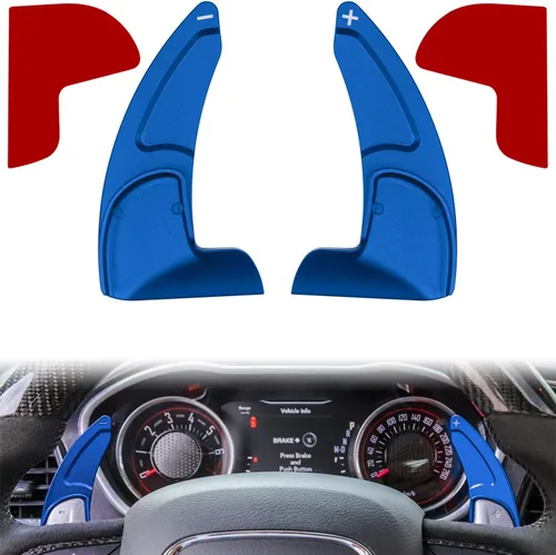 Vista 12 de Paletas de Cambio Extendidas para Volante, Cubierta Decorativa para Dodge Challenger Charger Durango RT & Scat Pack 2015-2024, para Jeep Grand Negro