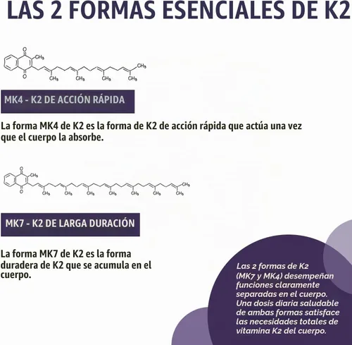 Vista 3 de Total K2® Vitamina K2 como MK7 y MK4 Cofactor Plus K1 y vitamina D3