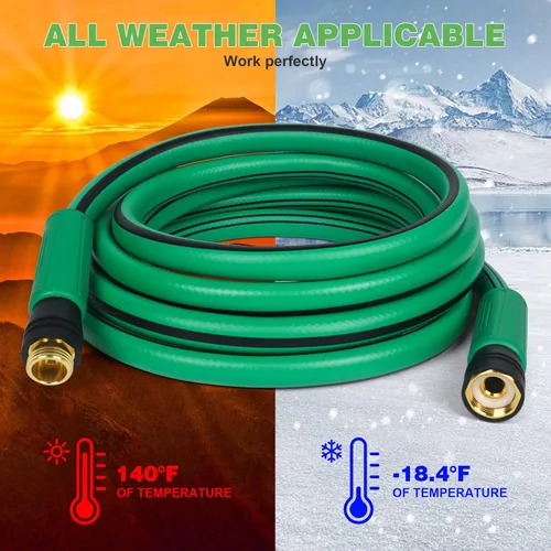 Vista 5 de AIODE Manguera de jardín de 5/8 pulgadas x 15 pies, manguera de agua resistente, súper flexible, para todo tipo de clima, equipo de riego de césped