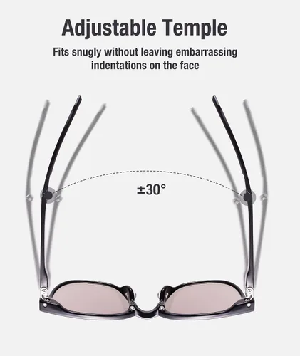 Vista 6 de BENEUNDER Gafas de sol polarizadas ultraligeras - Marco cuadrado de metal plegable con lentes antirreflejos de protección UV