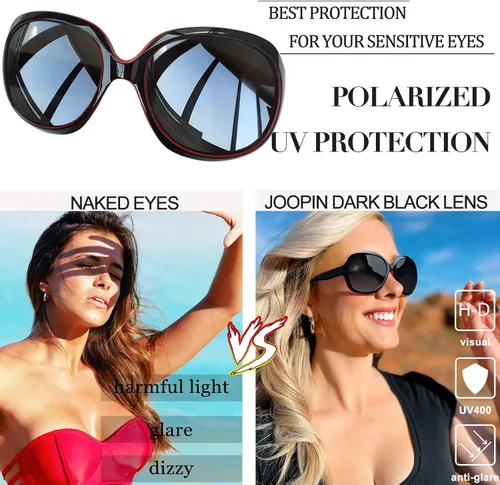 Vista 20 de Joopin Lentes de sol de gran tamaño para mujer, polarizados, grandes, para conducción, protección UV, grandes sombras