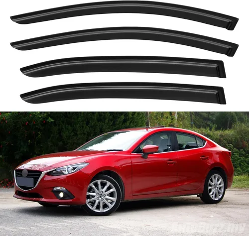 Vista 226 de YQAUTEC - Viseras para ventana, protectores contra la lluvia, compatibles con Subaru WRX 2015-2021, deflectores de viento para ventanas, viseras
