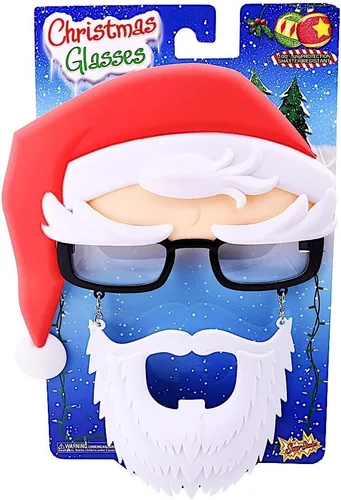 Vista 2 de Sun-Staches Gafas de Papá Noel con barba, fiesta de disfraces de Navidad, talla única