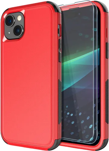 Vista 20 de Diverbox Funda para iPhone 15 [a prueba de golpes] [a prueba de caídas] [protector de pantalla de vidrio templado], funda de protección resistente