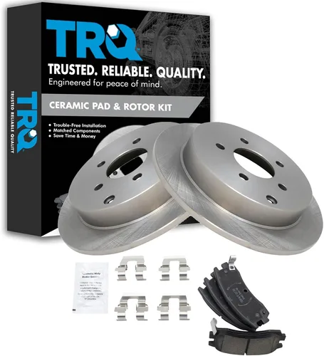 Vista 68 de TRQ Juego de pastillas de freno y rotor de cerámica trasera compatible con Honda Accord V6 1998-02 3.0L con frenos de disco traseros 02-06 Acura RSX