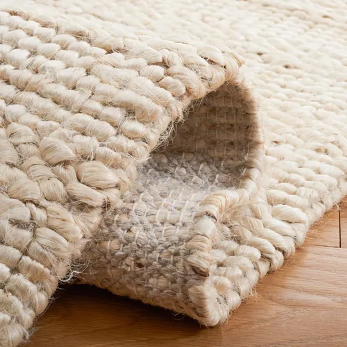 Vista 5 de SAFAVIEH Natural Fiber Collection - Alfombra decorativa de 2 x 3 pies, color lejía, yute hecho a mano, diseño trenzado tejido, ideal para entrada